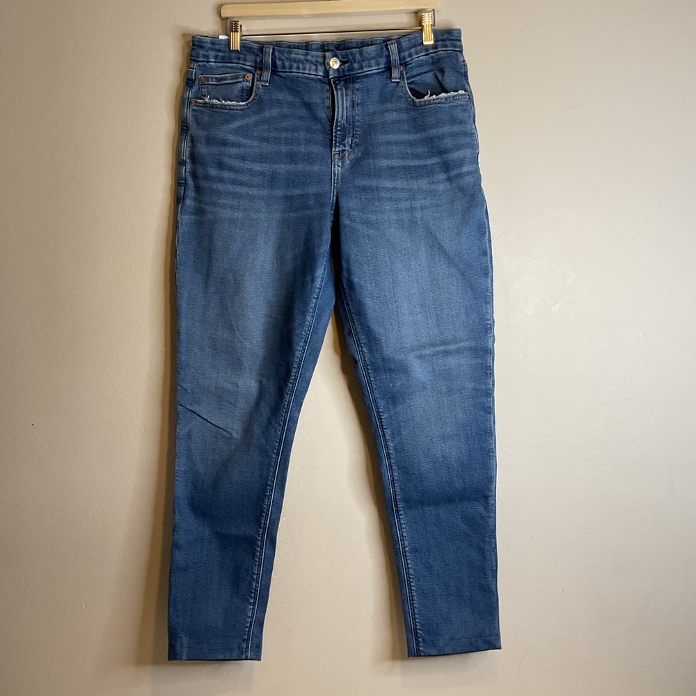 American Eagle Outfitters Stretch Curvy 90’s Skinny Medium Wash Jean SZ 14 Long